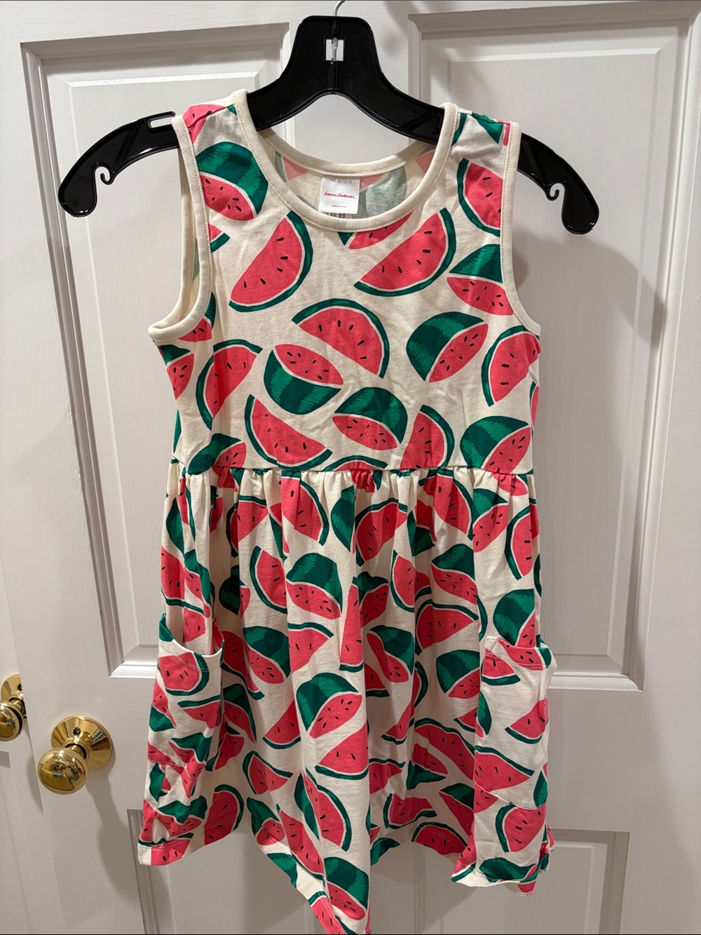Hanna Andersson Watermelon Print Tank Dress - Cream, Pink & Green